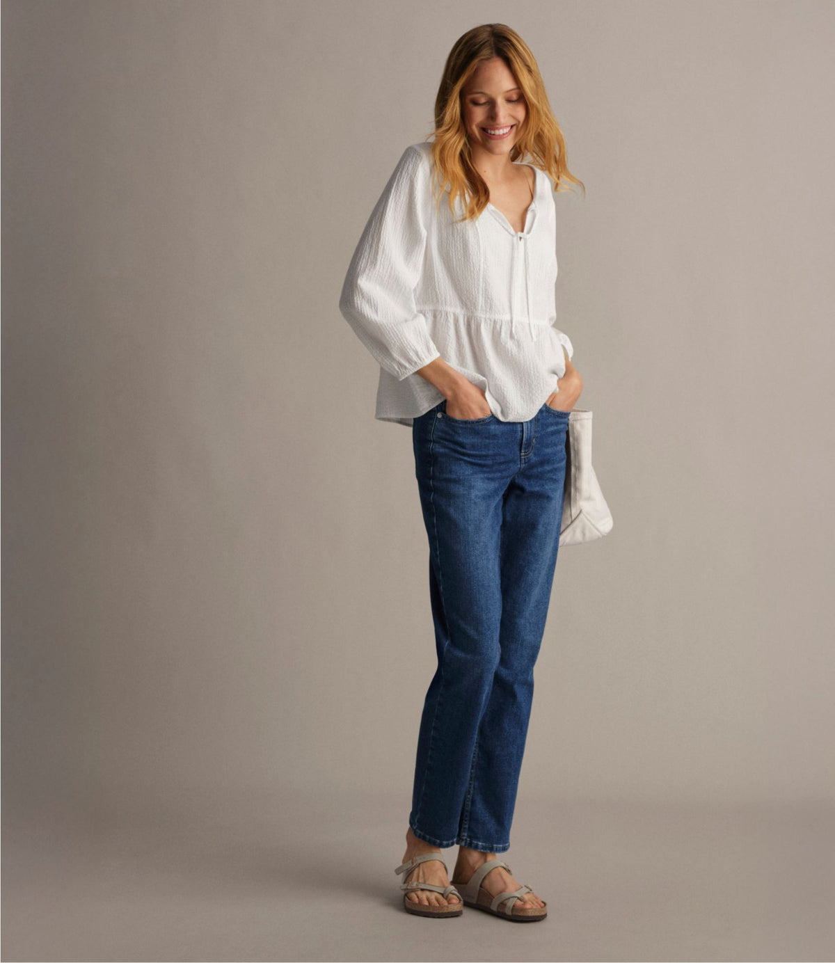 L.L.Bean Women's Sunwashed Textured Popover Shirt Bordeaux
