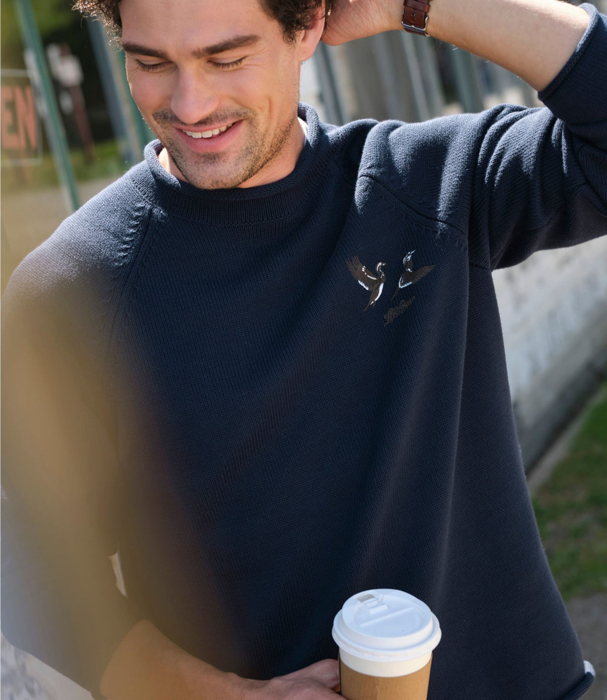 L.L.Bean Men's The Original Double L® Rollneck Sweater, Novelty Classic Navy Duck