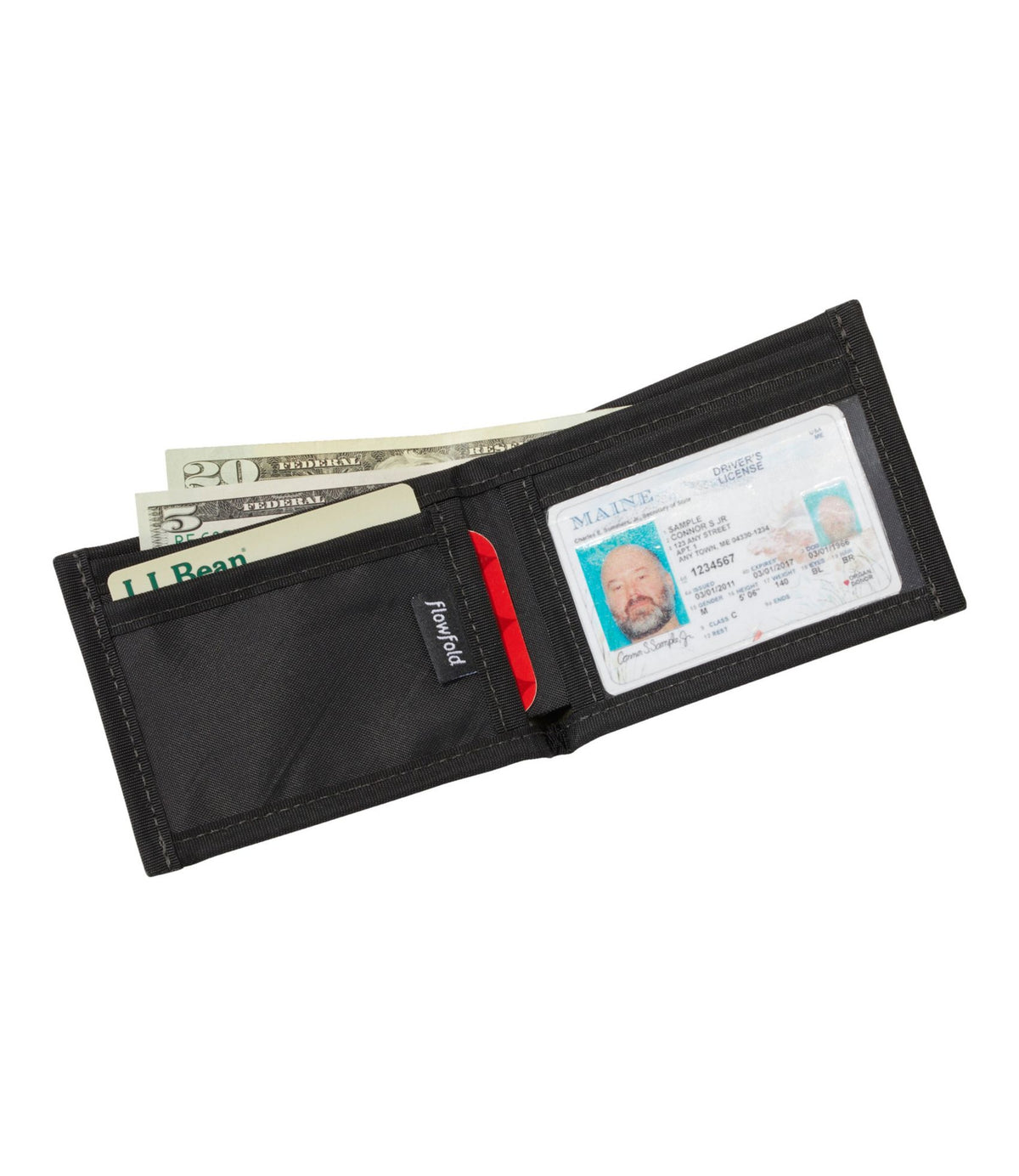 L.L.Bean Flowfold Baxter Bifold Wallet Grey