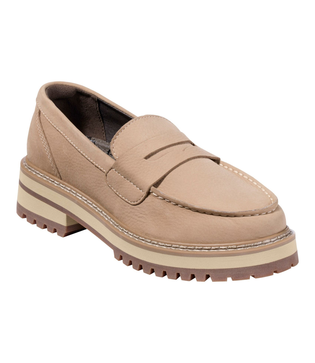 L.L.Bean Women's Camden Hills Penny Loafers, Leather Khaki