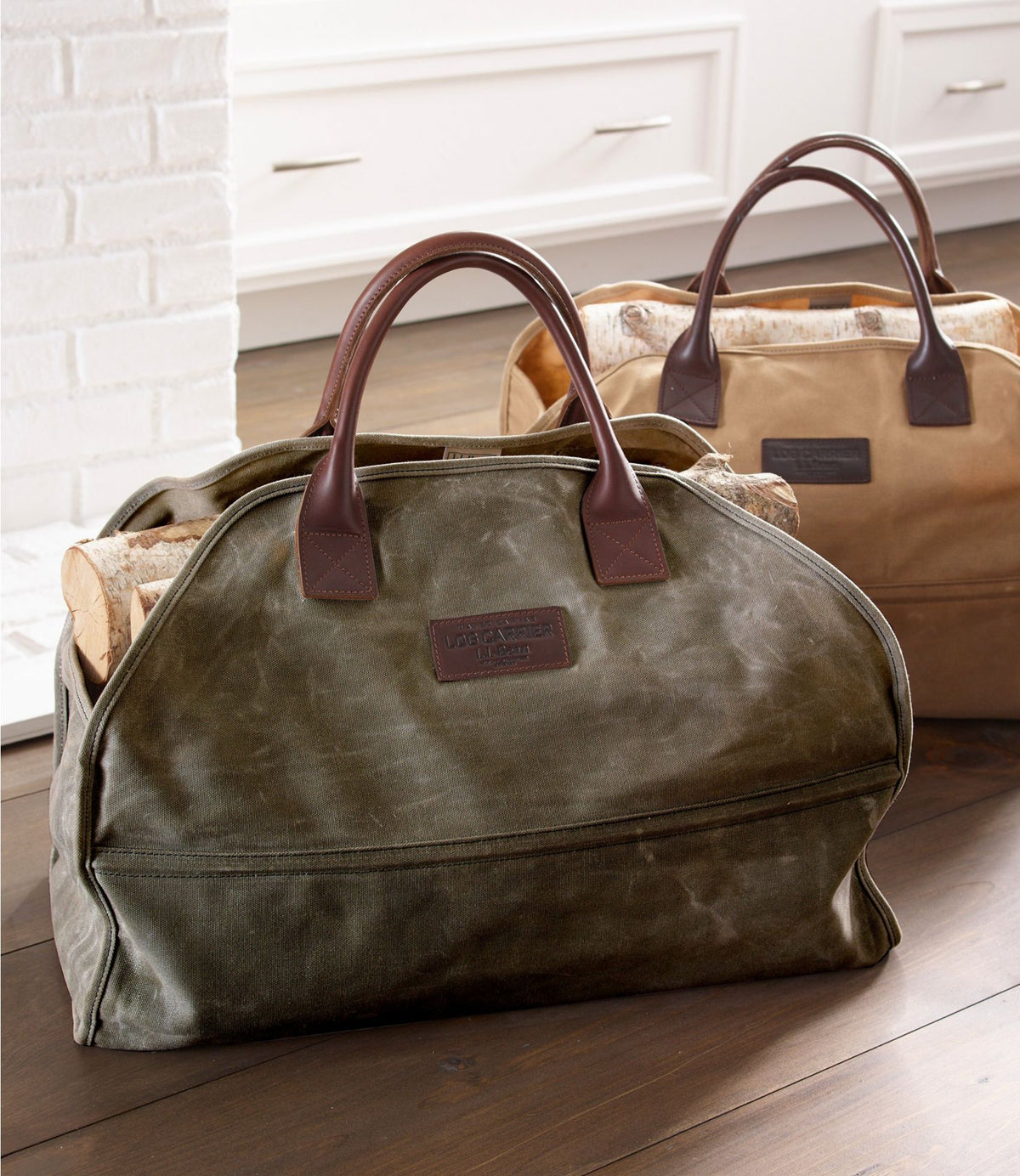 L.L.Bean Waxed-Canvas Log Carrier Charcoal