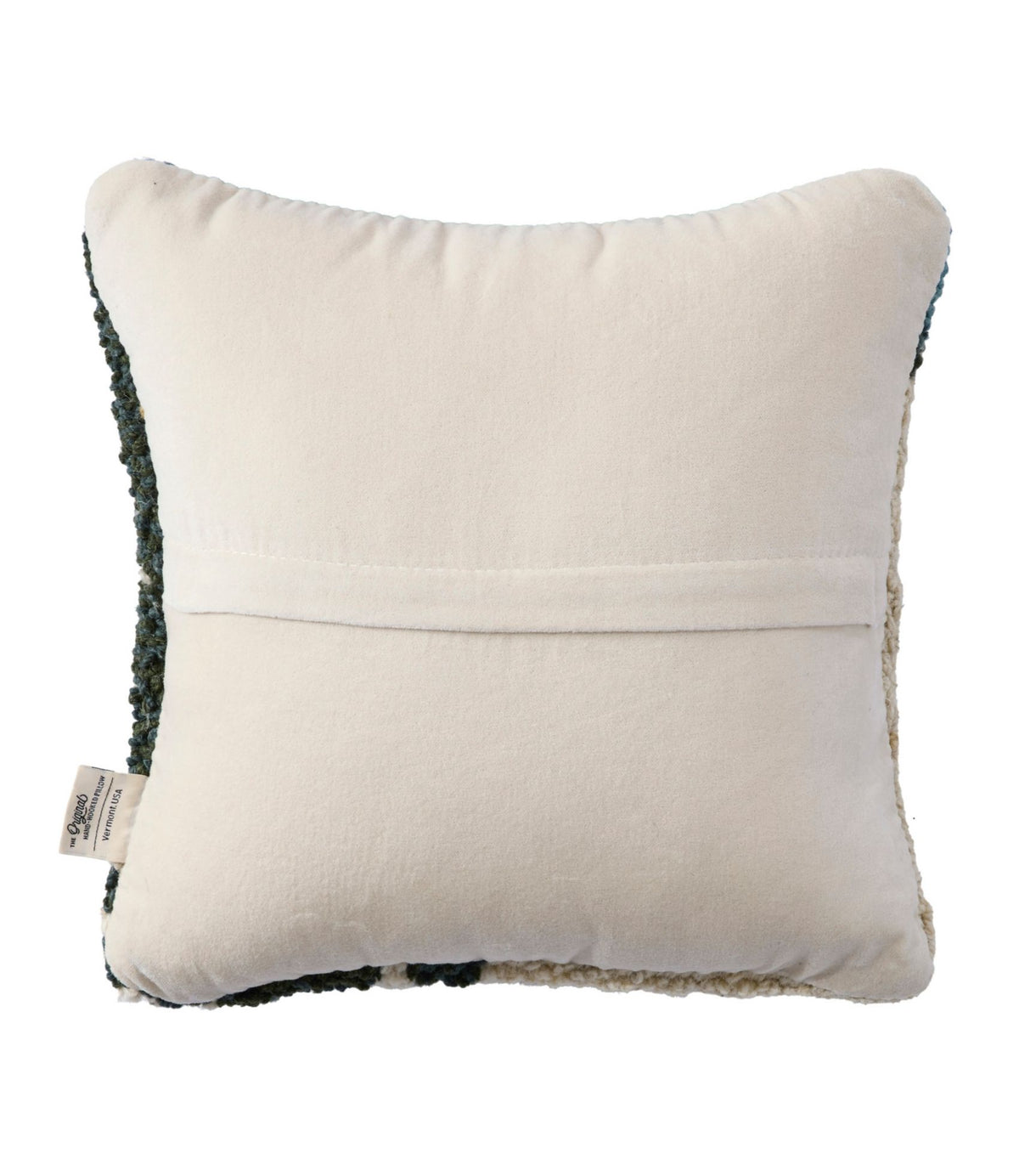 L.L.Bean Wool Hooked Throw Pillow, Snow Day Yellow Dog, 14" x 14"