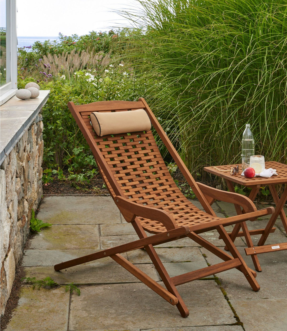 L.L.Bean Eucalyptus Sling Folding Lounger Natural