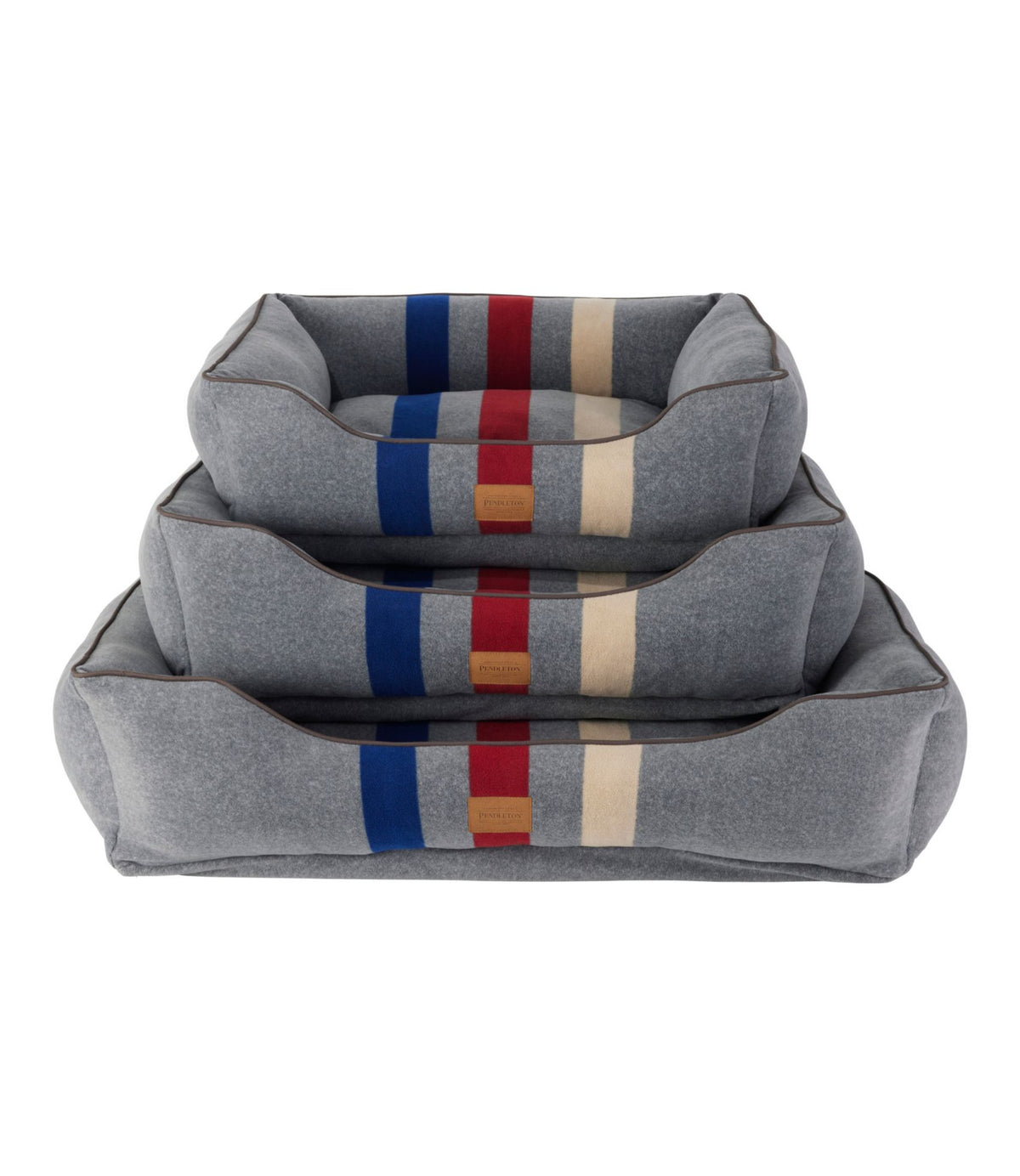 L.L.Bean Cabin Stripe Dog Bed Grey