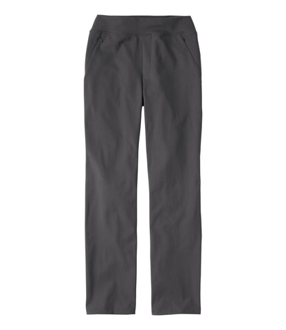 L.L.Bean Women's L.L.Bean Go-Anywhere Knit Pants, High-Rise Straight-Leg Alloy Gray