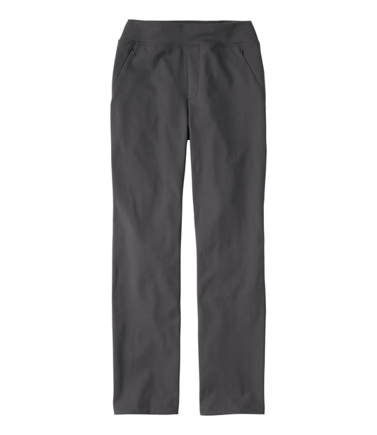 L.L.Bean Women's L.L.Bean Go-Anywhere Knit Pants, High-Rise Straight-Leg Alloy Gray