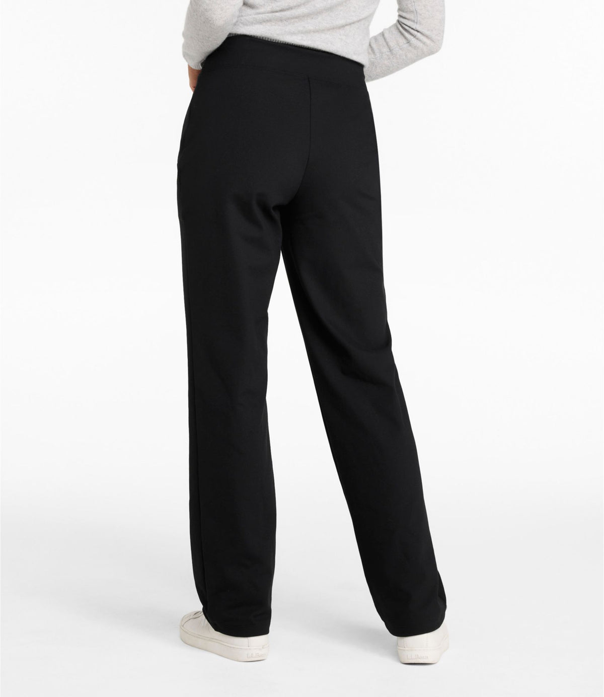 L.L.Bean Women's L.L.Bean Go-Anywhere Knit Pants, High-Rise Straight-Leg Alloy Gray