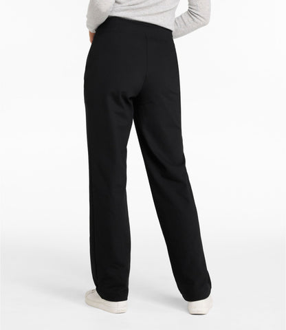 L.L.Bean Women's L.L.Bean Go-Anywhere Knit Pants, High-Rise Straight-Leg Alloy Gray