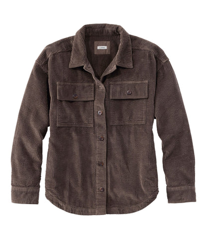 L.L.Bean Women's Comfort Corduroy Big Shirt Dark Cinder