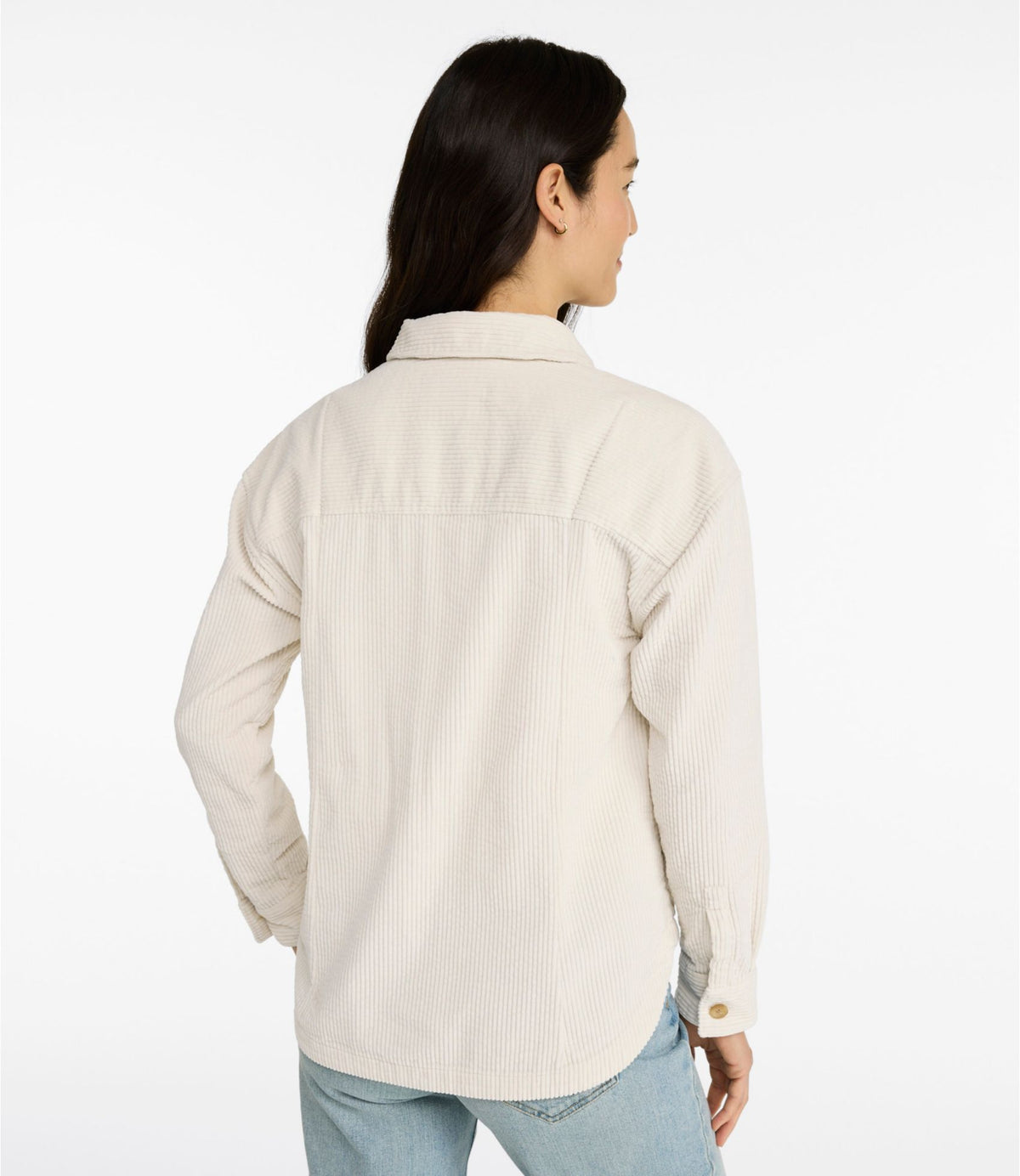 L.L.Bean Women's Comfort Corduroy Big Shirt Dark Cinder