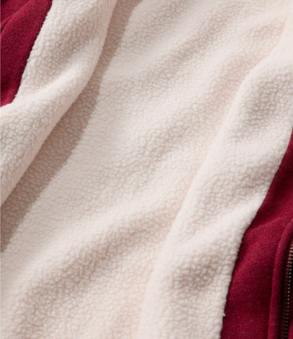 L.L.Bean Women's Essentials Sweatshirt, Lined Full-Zip Hoodie Bordeaux Heather
