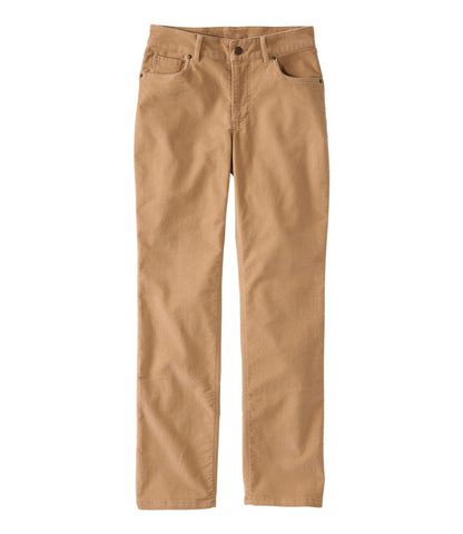 L.L.Bean Women's L.L.Bean Go-Anywhere Corduroy Pants, Mid-Rise Ultimate Straight-Leg Camel Brown