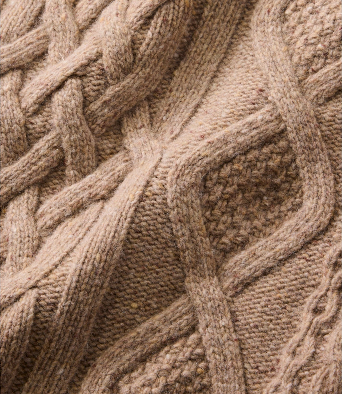 L.L.Bean Women's Signature Wool-Blend Fisherman Sweater, Crewneck Barley