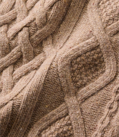 L.L.Bean Women's Signature Wool-Blend Fisherman Sweater, Crewneck Barley