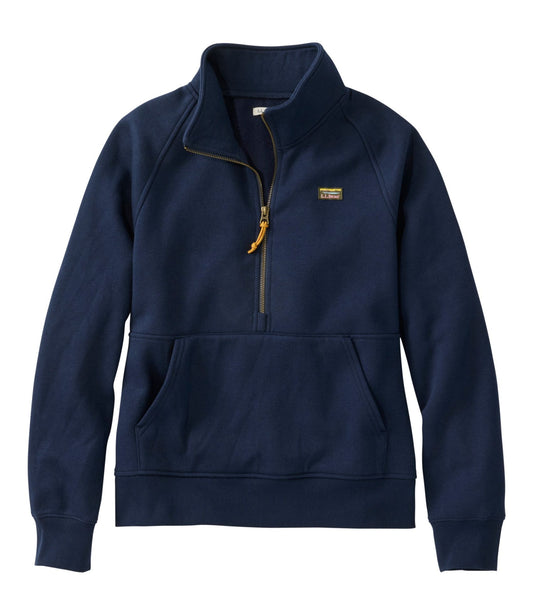 L.L.Bean Women's Mountain Classic Sweatshirt, Half-Zip Classic Navy
