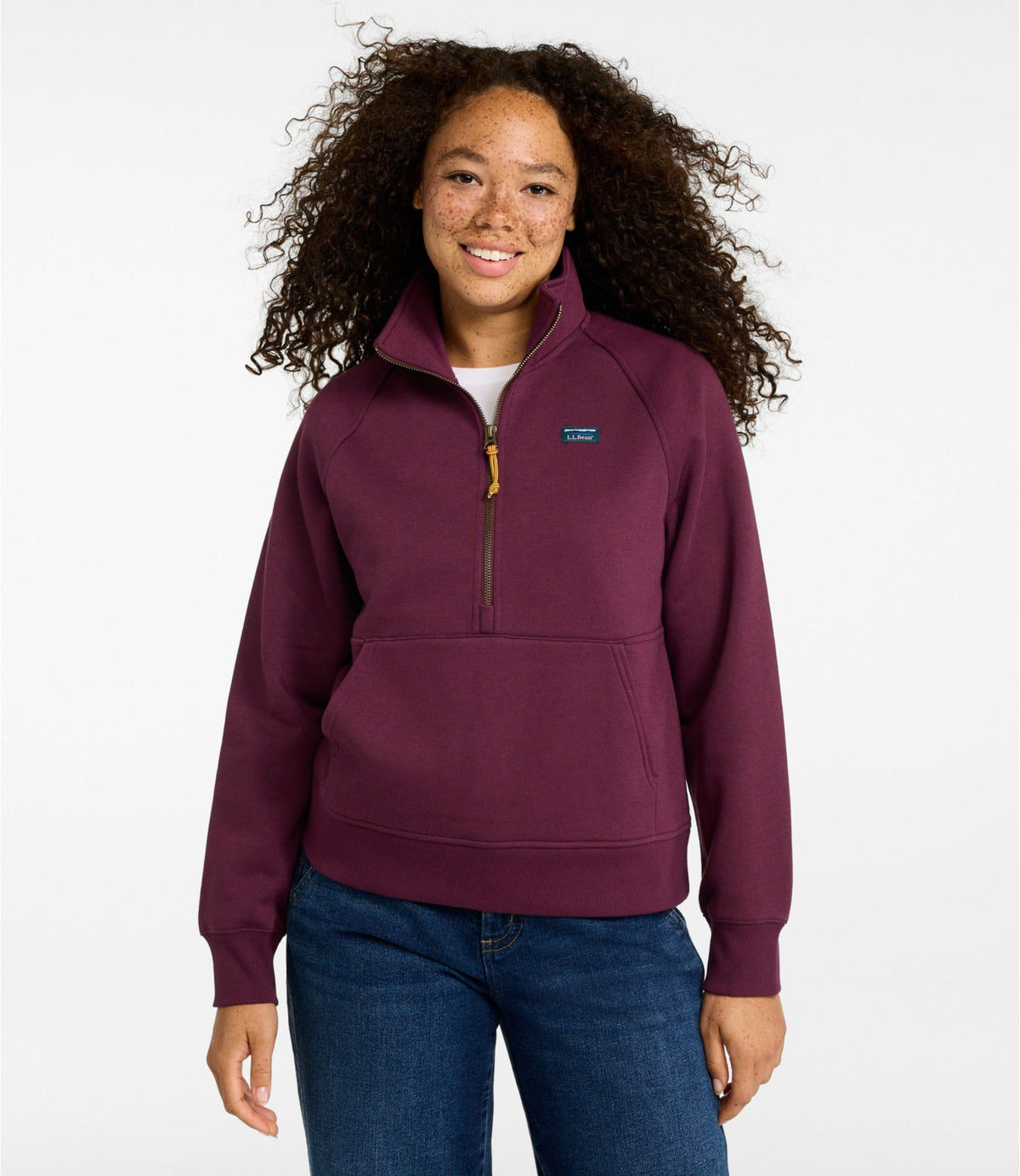L.L.Bean Women's Mountain Classic Sweatshirt, Half-Zip Classic Navy