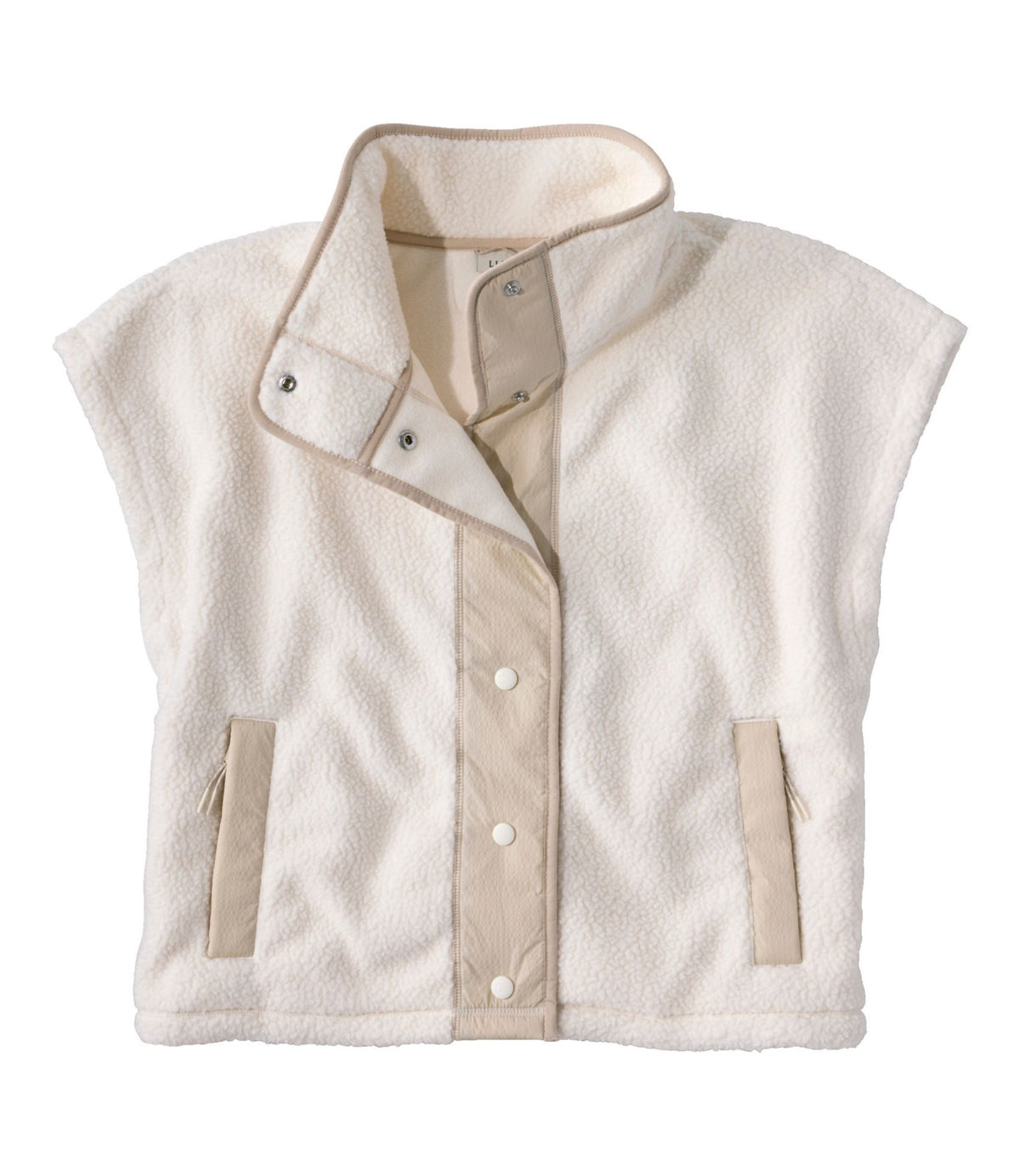 L.L.Bean Women's Mountainside Fleece Snap Vest Bone