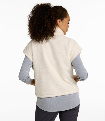 L.L.Bean Women's Mountainside Fleece Snap Vest Bone