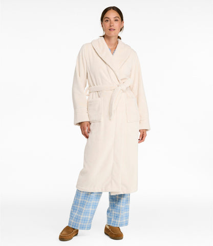L.L.Bean Women's Wicked Plush Robe, Shawl Collar Brown Birch