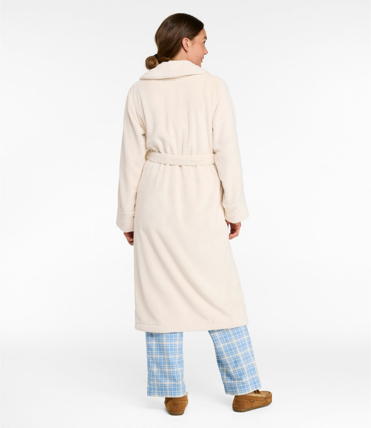 L.L.Bean Women's Wicked Plush Robe, Shawl Collar Brown Birch