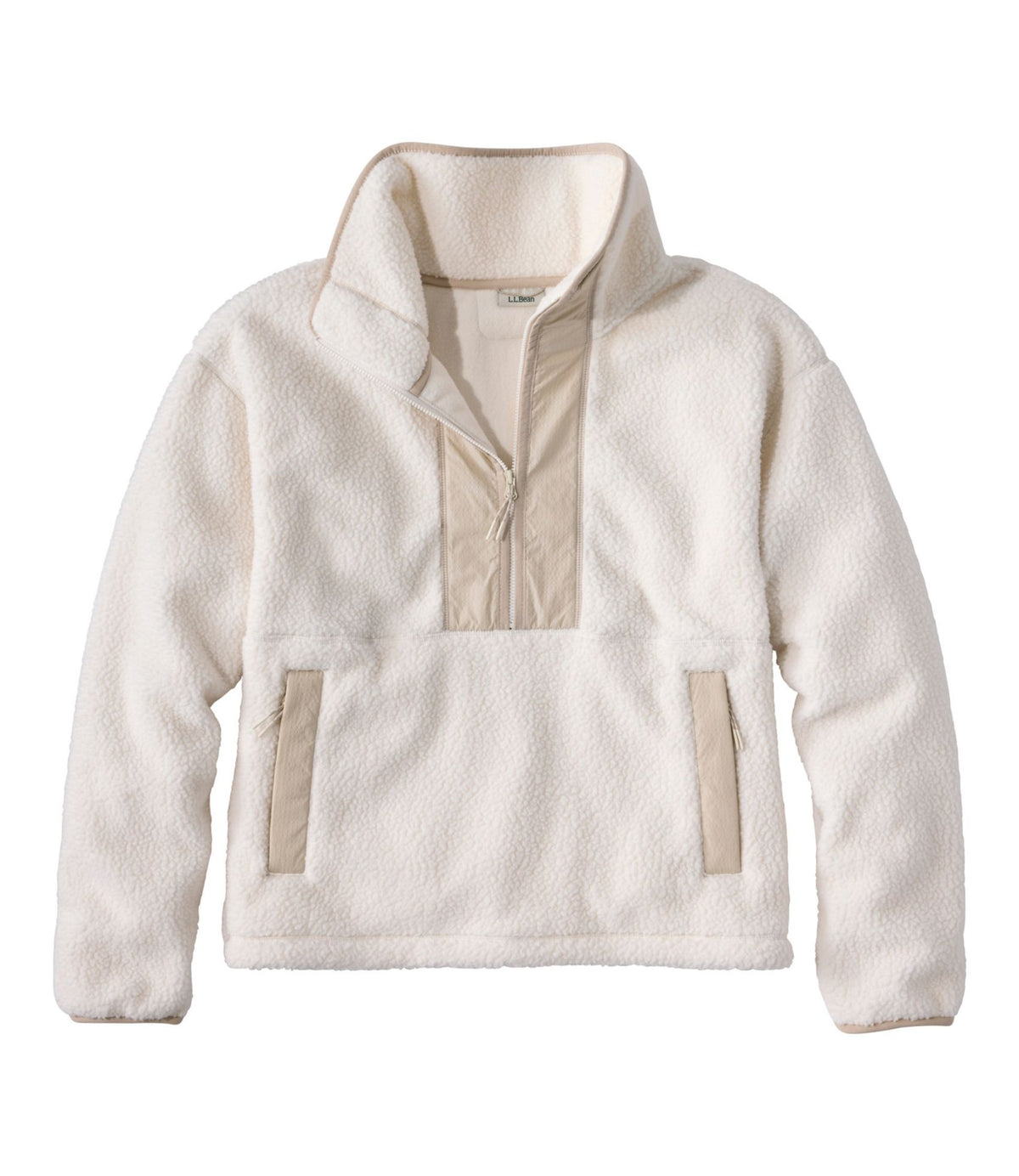 L.L.Bean Women's Mountainside Fleece 1/2-Zip Pullover Bone