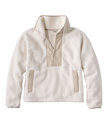 L.L.Bean Women's Mountainside Fleece 1/2-Zip Pullover Bone