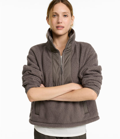 L.L.Bean Women's Mountainside Fleece 1/2-Zip Pullover Bone