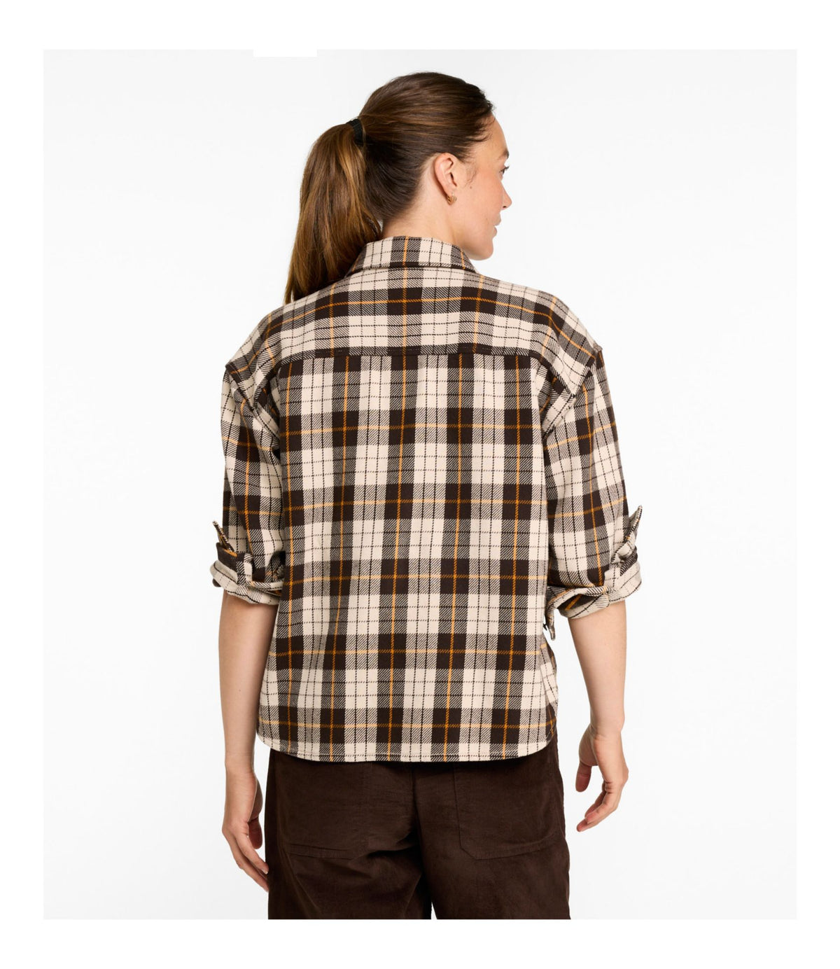 L.L.Bean Women's Signature Fisherman Twill Shirt Classic Navy Plaid
