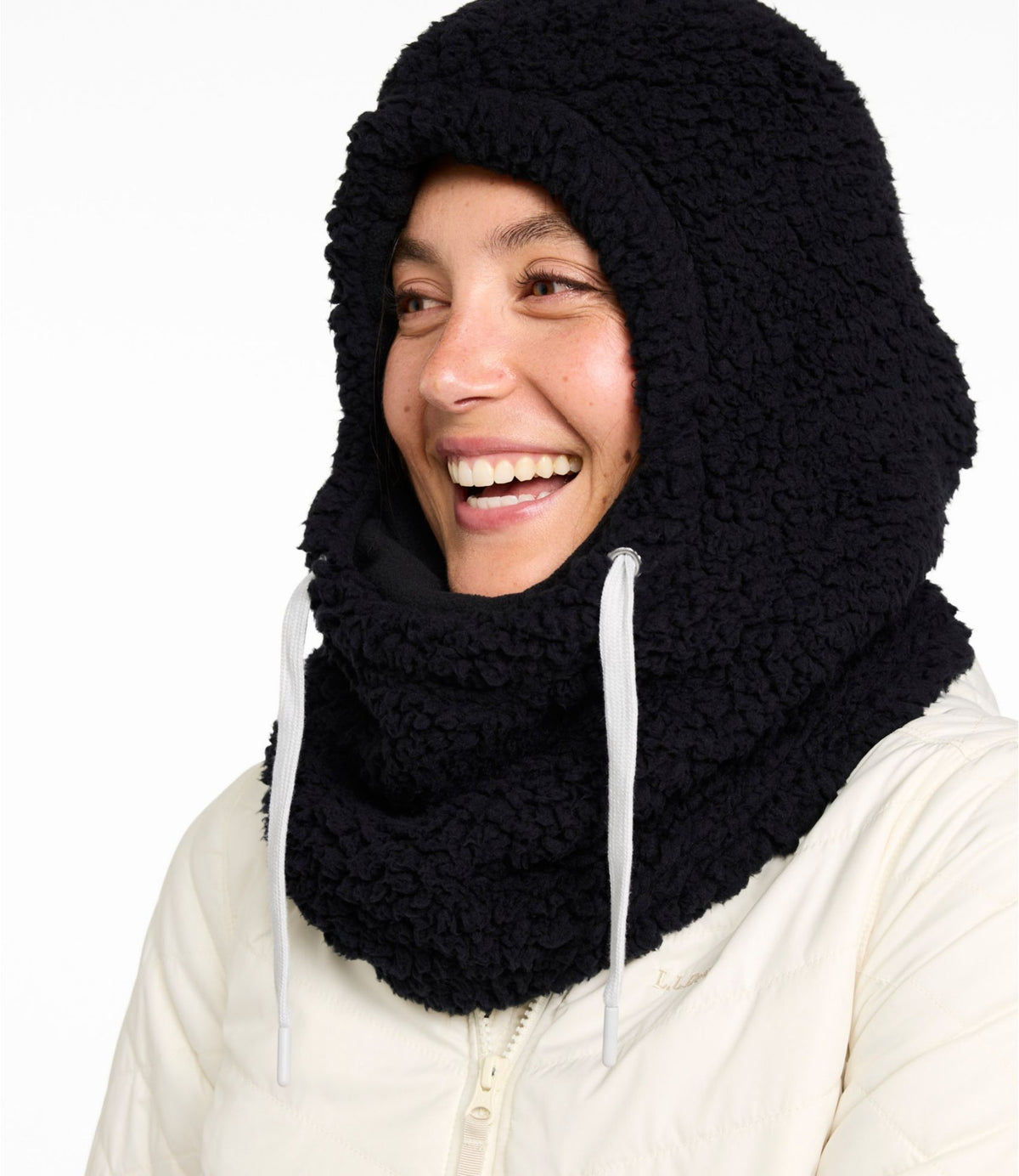 L.L.Bean Women's Turtle Fur Comfort Lush™ High Pile Fleece Booter Overhood Natural