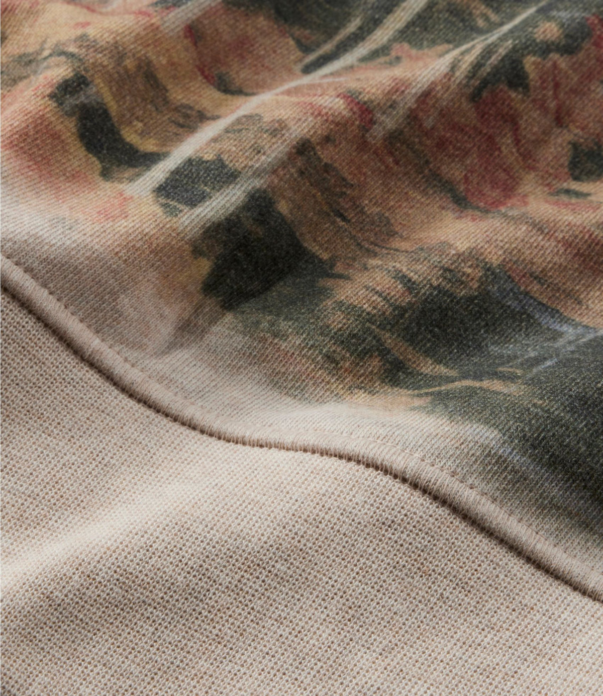 L.L.Bean Women's Signature Camp Sweatshirt, Crewneck Print Oatmeal Heather Mountain Scenic