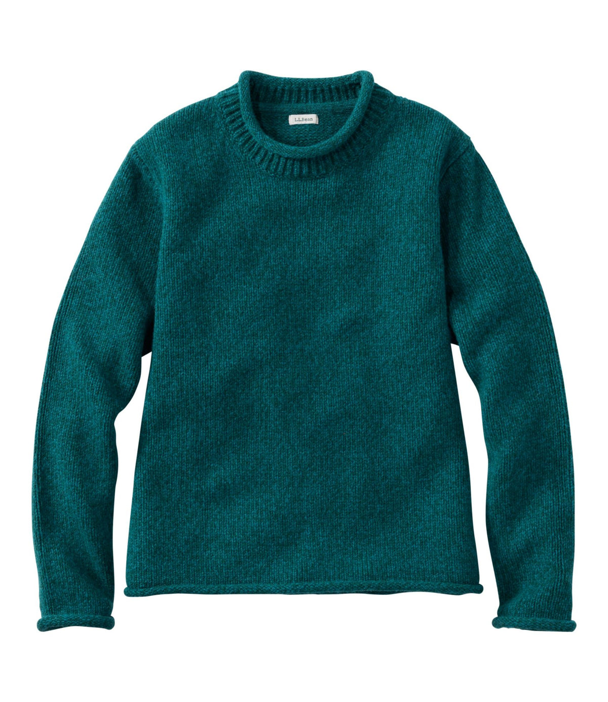 L.L.Bean Women's Bean's Classic Ragg Wool Sweater, Rollneck Deepest Green