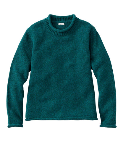 L.L.Bean Women's Bean's Classic Ragg Wool Sweater, Rollneck Deepest Green