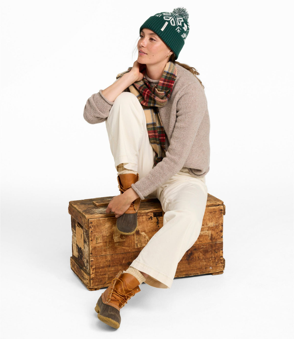L.L.Bean Women's Bean's Classic Ragg Wool Sweater, Rollneck Deepest Green