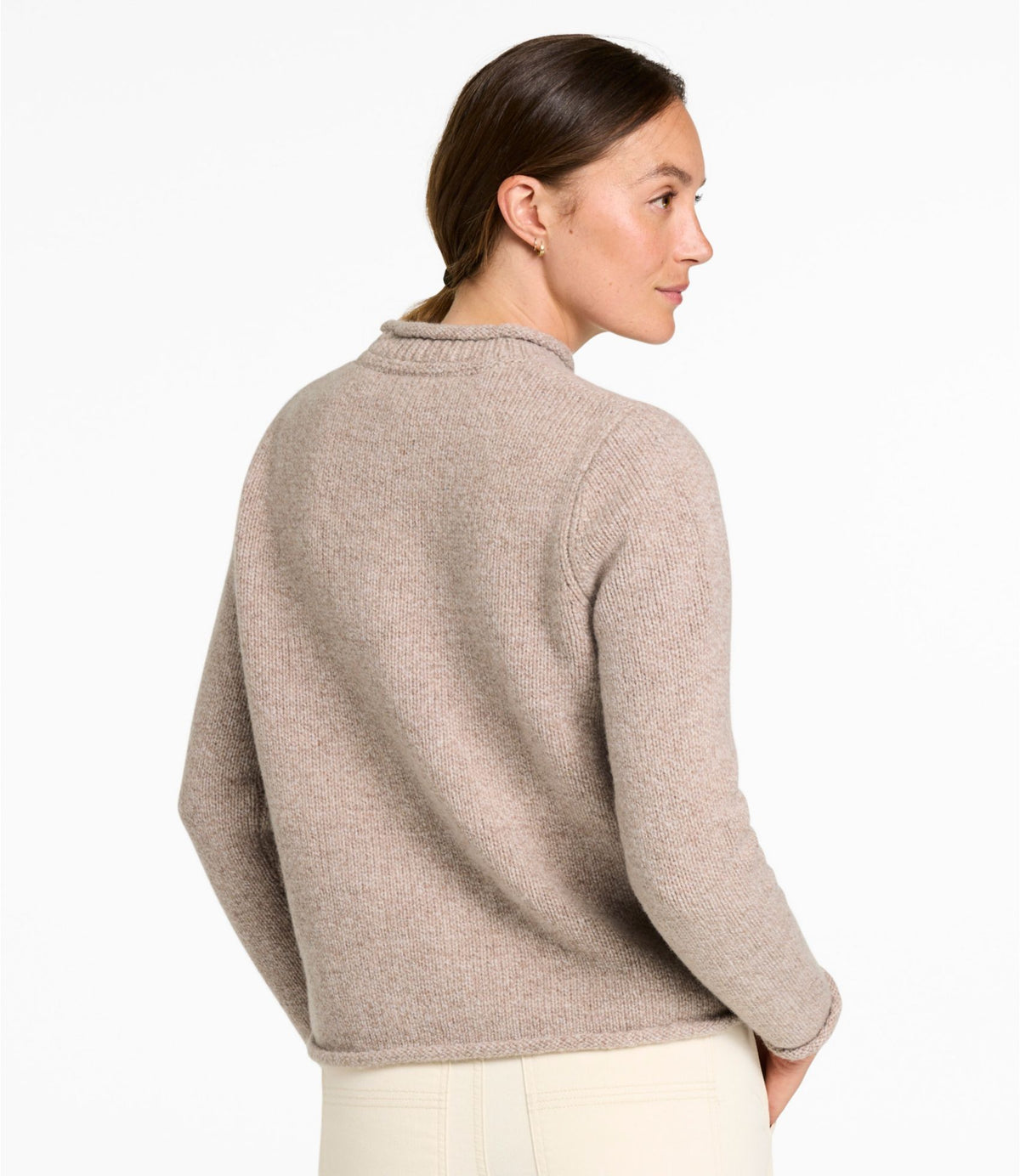 L.L.Bean Women's Bean's Classic Ragg Wool Sweater, Rollneck Deepest Green