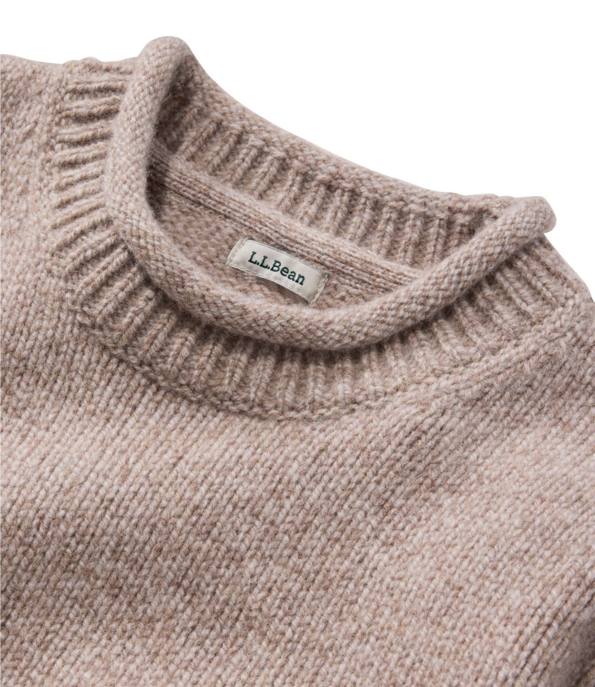 L.L.Bean Women's Bean's Classic Ragg Wool Sweater, Rollneck Deepest Green