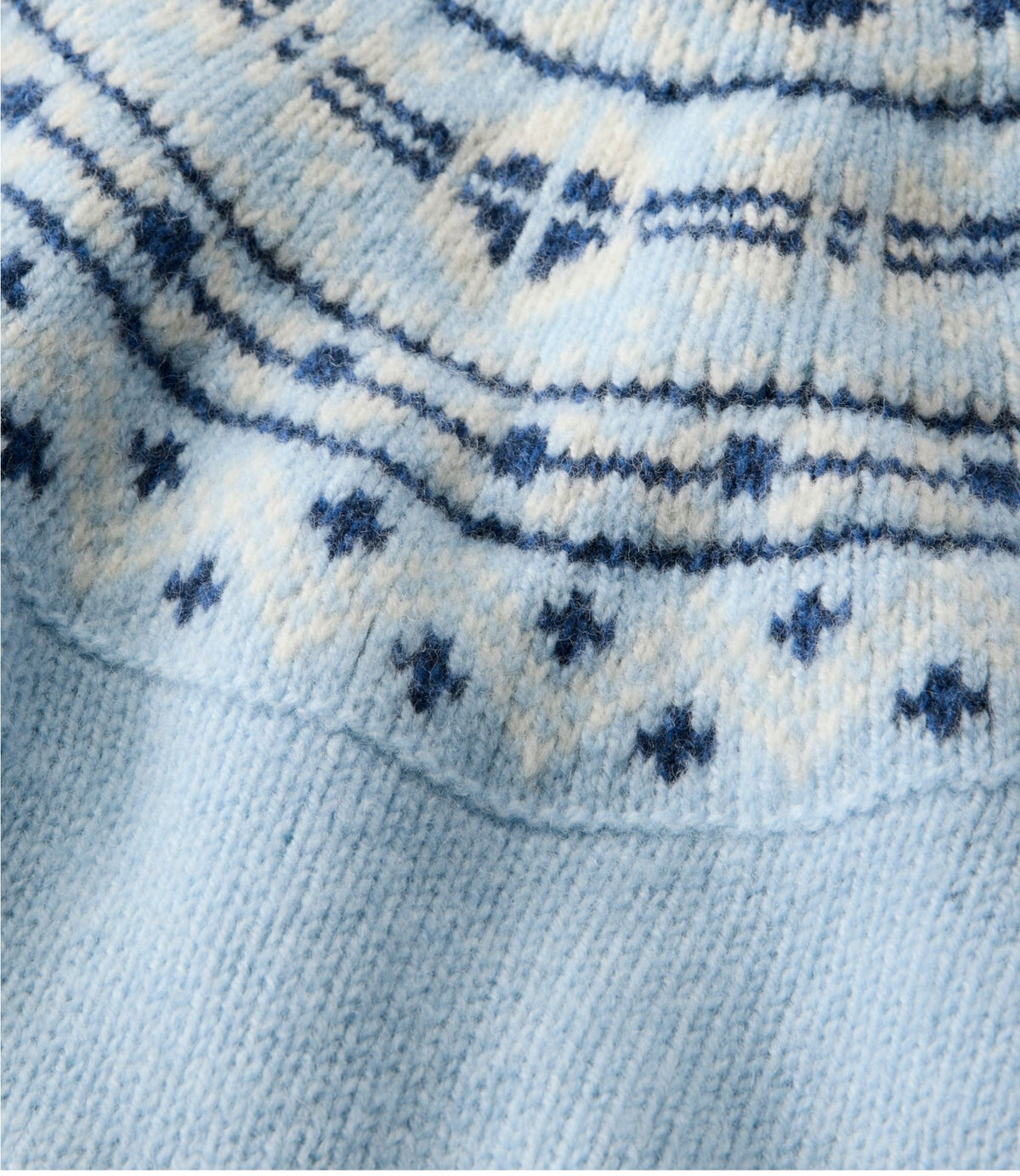 L.L.Bean Women's Bean's Classic Ragg Wool Sweater, Rollneck Novelty Bone Fair Isle
