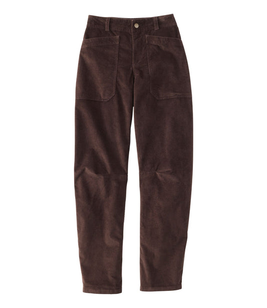 L.L.Bean Women's Signature 1912 Premium Corduroy Pants, High-Rise Barrel Ankle Deepest Brown