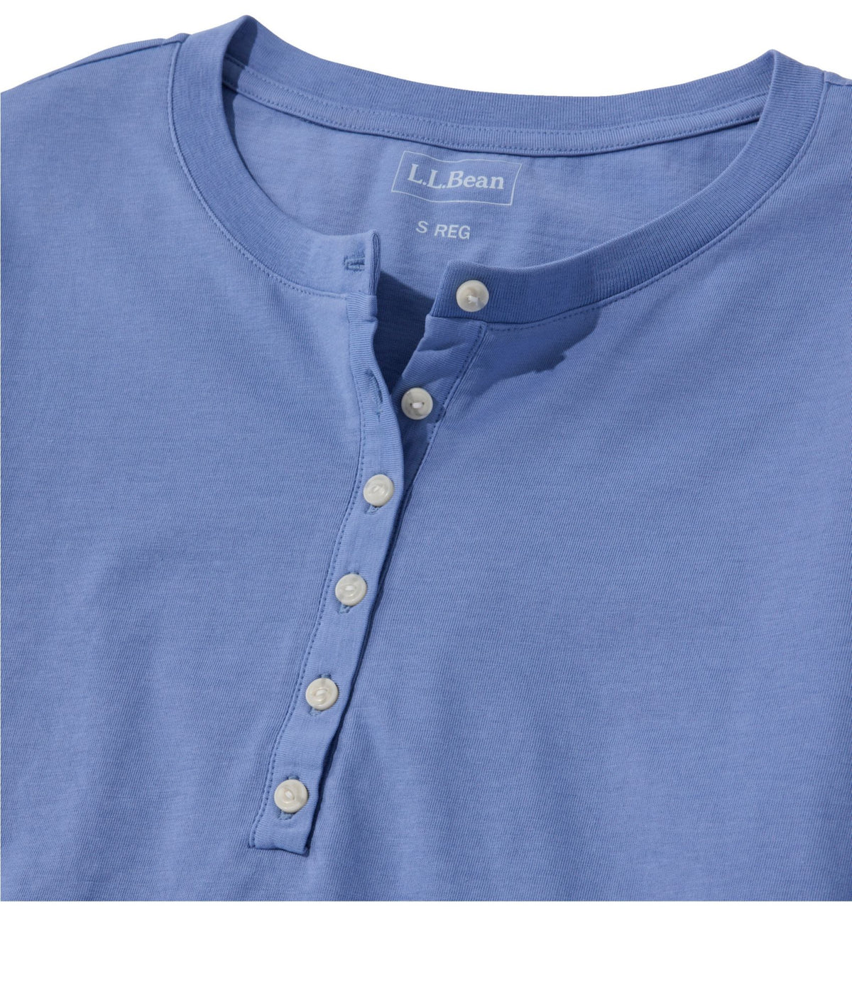 L.L.Bean Women's Sunwashed Tee, Long-Sleeve Cropped Boxy Henley Classic Navy