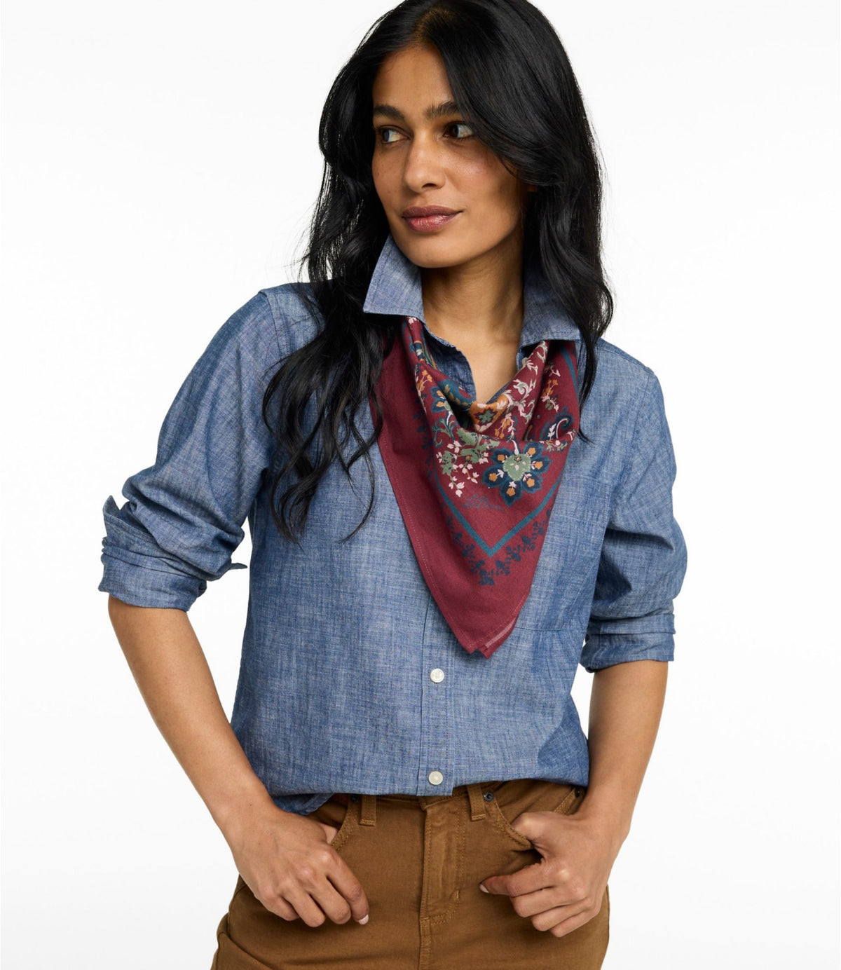 L.L.Bean Women's Whisperweight Bandana Bone Mallards