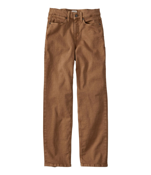 L.L.Bean Women's 207 Vintage Jeans, High-Rise Stovepipe Ankle, Colors Maple Brown