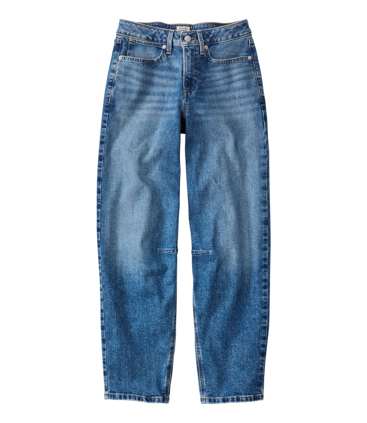 L.L.Bean Women's 207 Vintage Jeans, Mid-Rise Barrel-Leg Faded Indigo