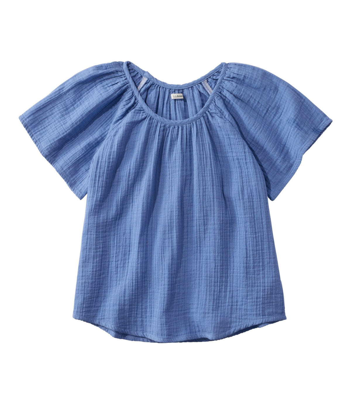 L.L.Bean Women's Cloud Gauze Shirt, Short-Sleeve Scoopneck Deep Lake