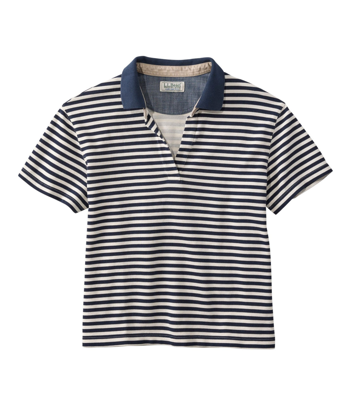 L.L.Bean Women's Casco Bay Polo, Short-Sleeve Stripe