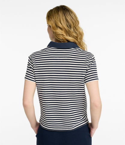 L.L.Bean Women's Casco Bay Polo, Short-Sleeve Stripe