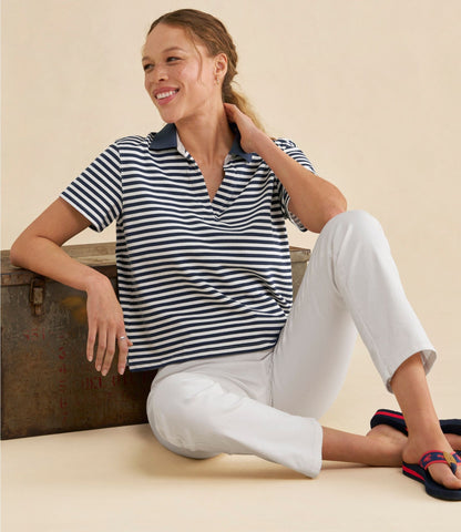 L.L.Bean Women's Casco Bay Polo, Short-Sleeve Stripe