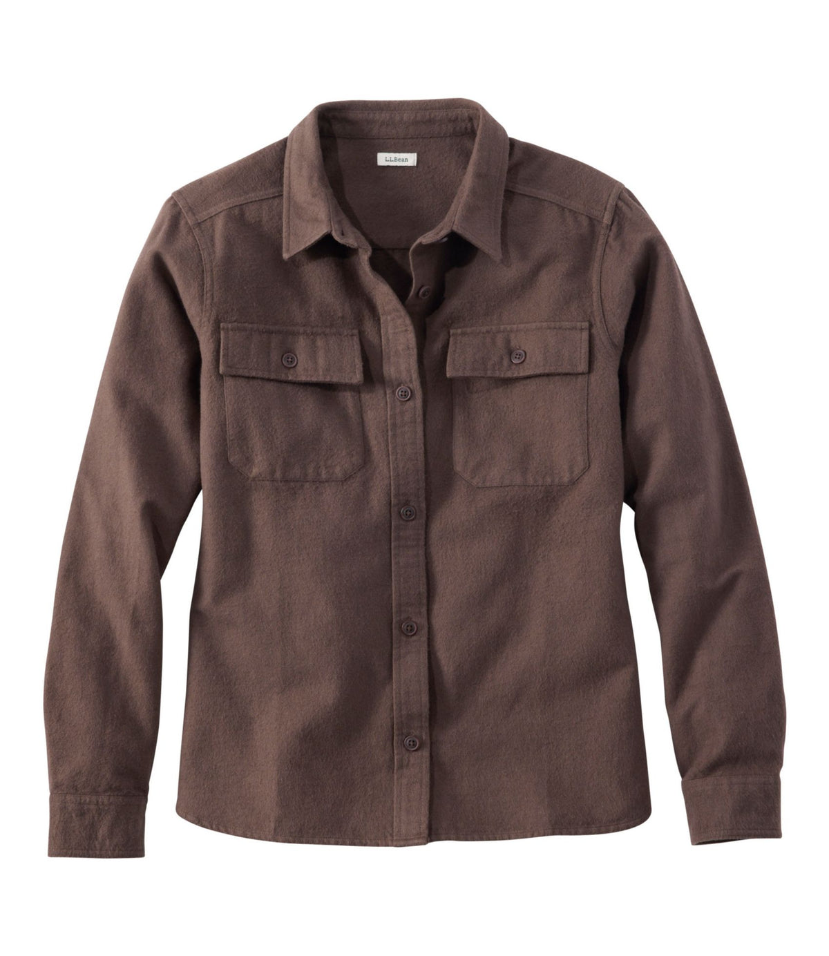 L.L.Bean Women's Vintage Chamois Shirt Deepest Brown Heather