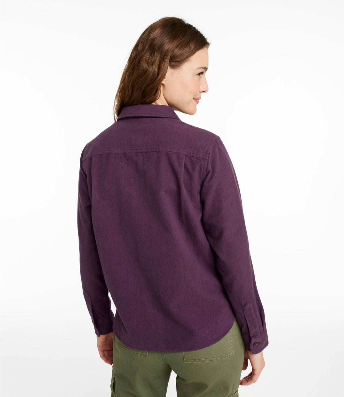 L.L.Bean Women's Vintage Chamois Shirt Deepest Brown Heather