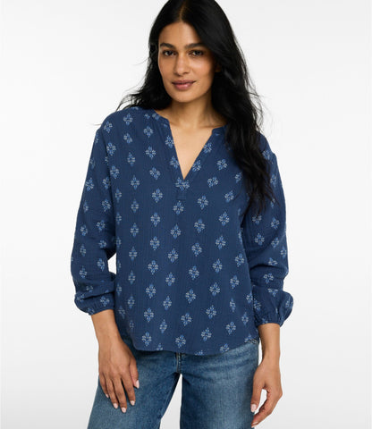 L.L.Bean Women's Cloud Gauze Shirt, Splitneck Popover Dark Salmon