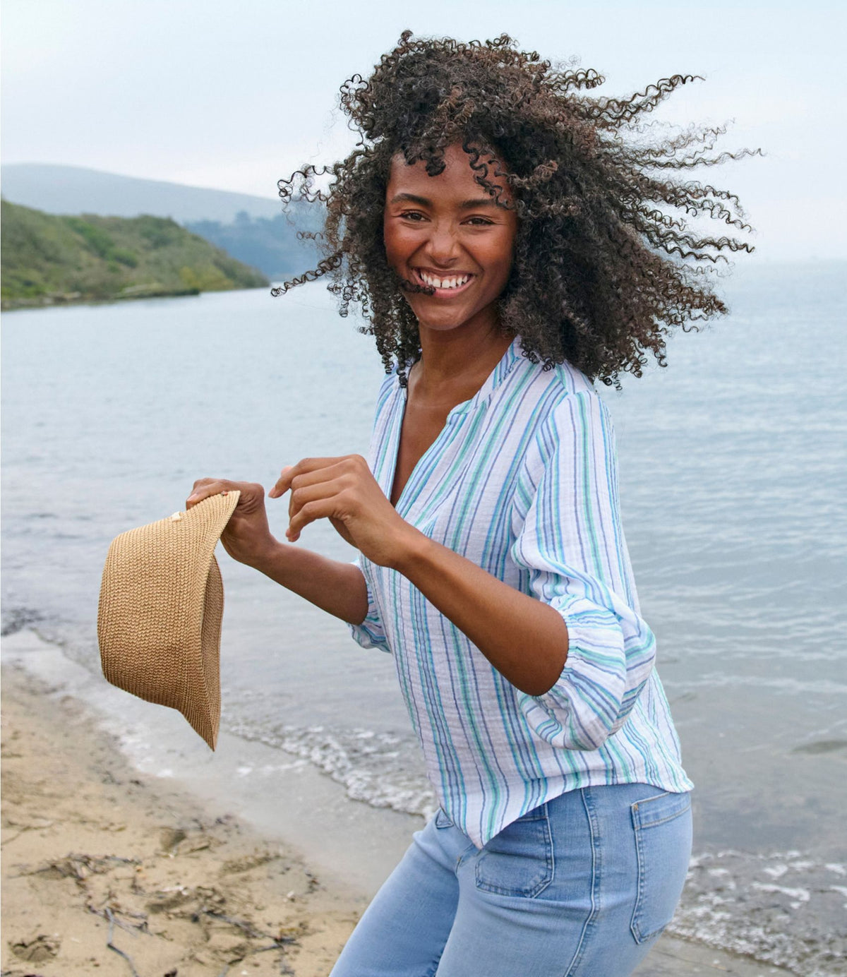 L.L.Bean Women's Cloud Gauze Shirt, Splitneck Popover Dark Salmon