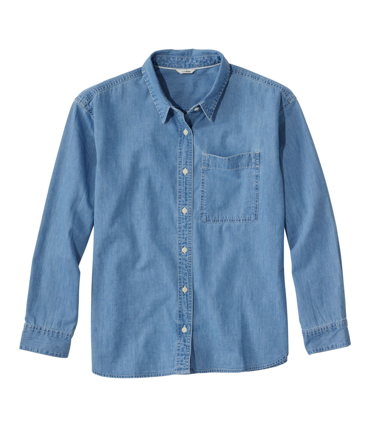 L.L.Bean Women's L.L.Bean Denim Boyfriend Shirt Light Indigo